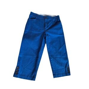Woman's Capris Blue Christopher + Banks Jeans Sz 4 Cottagecore Nautical Summer